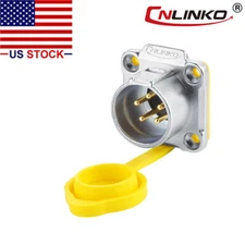 5 Pin Power Connector Panel Mount Receptacles Male Socket Waterproof IP67 M20