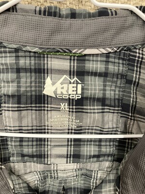 Chemise Randonnée REI Co-op Homme - Nylon Stretch, Manches Longues, Motif Plaid, Taille M