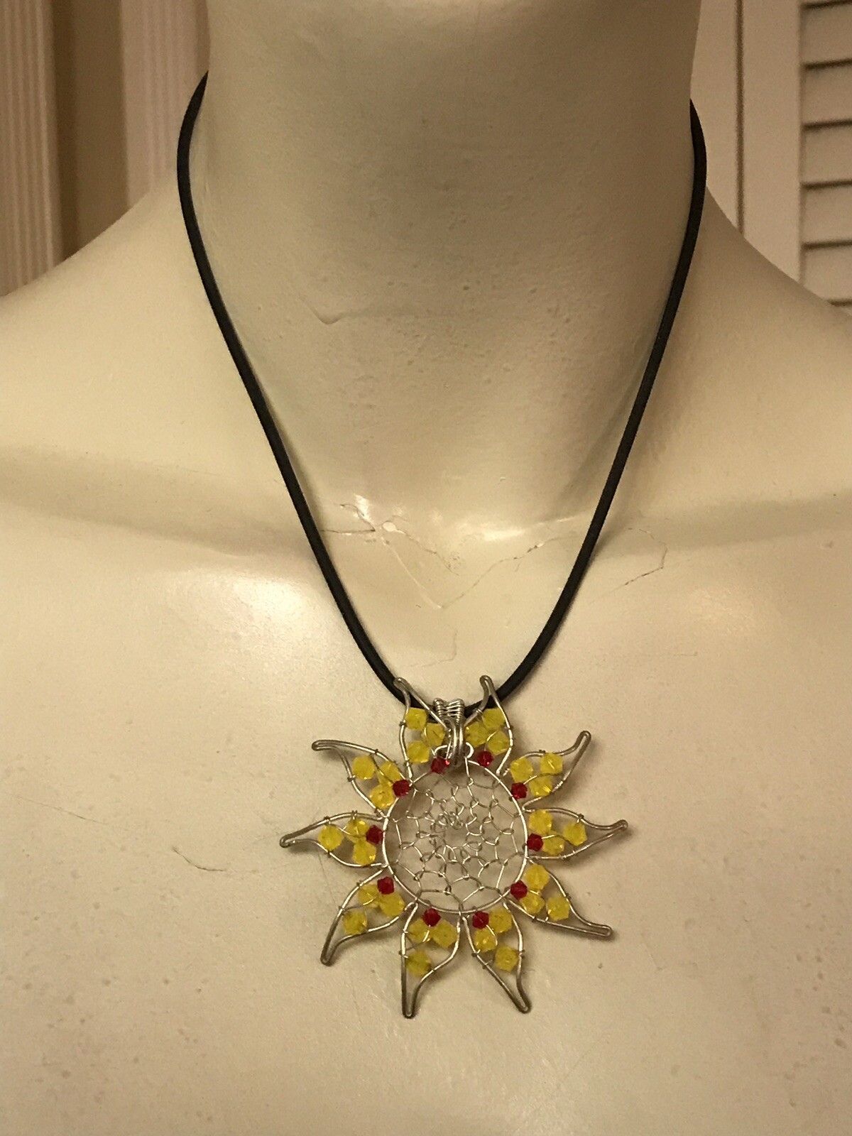 ARTISAN HANDMADE SILVER WIRE WRAPPED BOLD YELLOW … - image 3