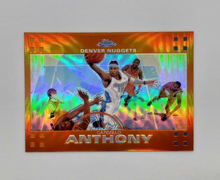 Carmelo Anthony ORANGE REFRACTOR 17/199 - 2007-08 Topps Chrome Basketball #15