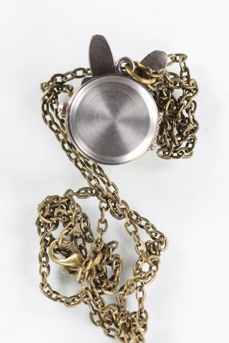 Colgante Reloj de Mujer Oro Acero Inoxidable Blanco Hello Kity Cadena Flip Open - Imagen 3 de 3