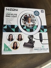 Nizoni USB LED Selfie Ring Light, 104 LEDs, 3 Modes, Cool/Natural/Warm, Clamp