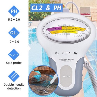 Elektronischer Wassertester Schwimmbad CL2 Chlor und PH Tester Pool Messgerät DE