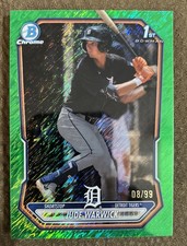 2026 Bowman - Jude Warwick 1st Bowman Chrome Green Shimmer Refractor /99 Tigers