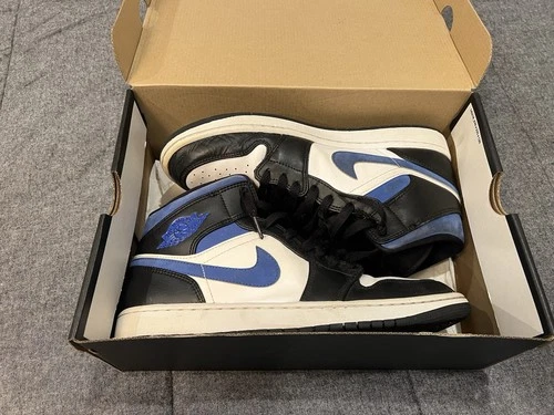 Nike Air Jordan 1 Mid Racer Blue/White/Black, Men's Size 11