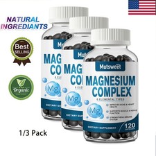 1/3x Magnesium Complex 500mg, 120 Capsules - Gluten Free and Non-GMO