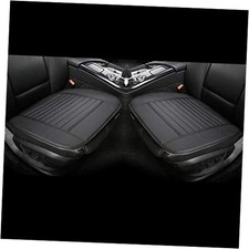 2 PCS Universal Car Seat Covers PU Leather Bottom Seat Cover Car Interior Black