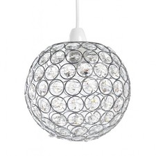 Crystal Acrylic Light Shade Ball Pendant Lampshade With Chrome Frame Compact