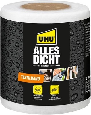 UHU Alles Dicht Textilband, (10cm x 10m) UV-beständig, weiß, Zubehör, wetterfest