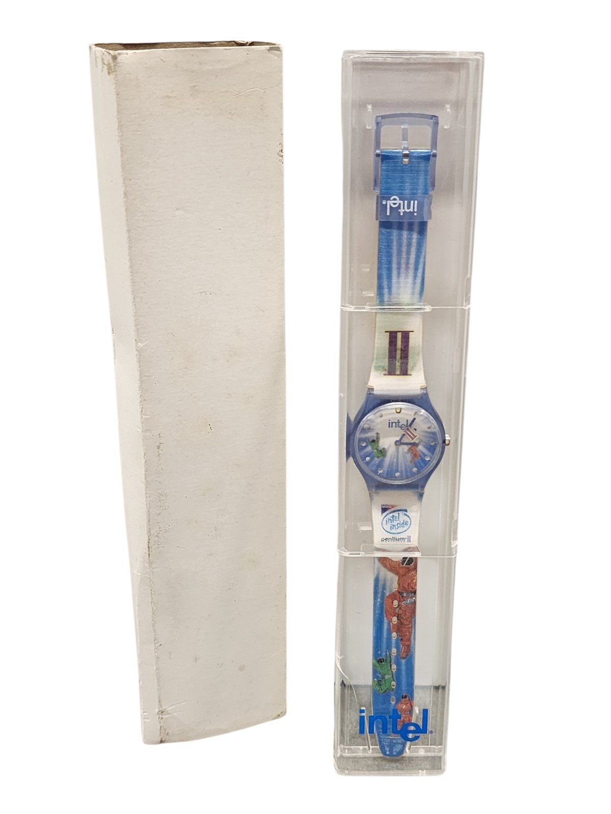 1997 Intel Employee Promo Pentium II WRIST WATCH in Acrylic Box *