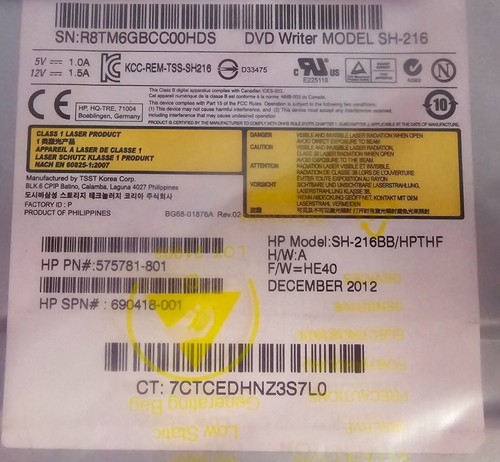 HP DVD Writer/Drive SH-216BB HPTHF - Afbeelding 2 van 2