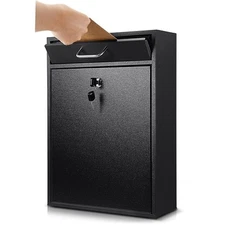 Locking Mailbox with Key for Outdoor Large Wall Mount Mail Box with Lock Secu...