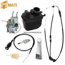 Carb Carburetor For Yamaha PW50 PW 50 w/ Air Filter Box Throttle Choke Cable Kit