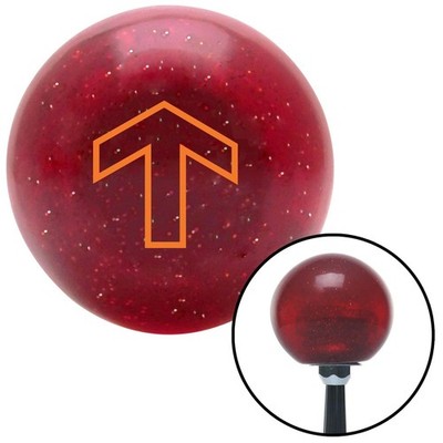Orange Broad Arrow Up Red Metal Flake Shift Knob w/ M16x1.5 Insert Shifter Auto