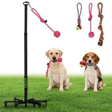Tether Outdoor Dog Rope Toy with Chew Rope,Tug of War Interactive Pull Pet To...