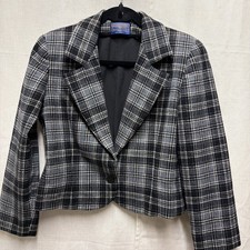Pendleton Made in the USA Womens Plaid Single-Breasted Blazer Sz S
