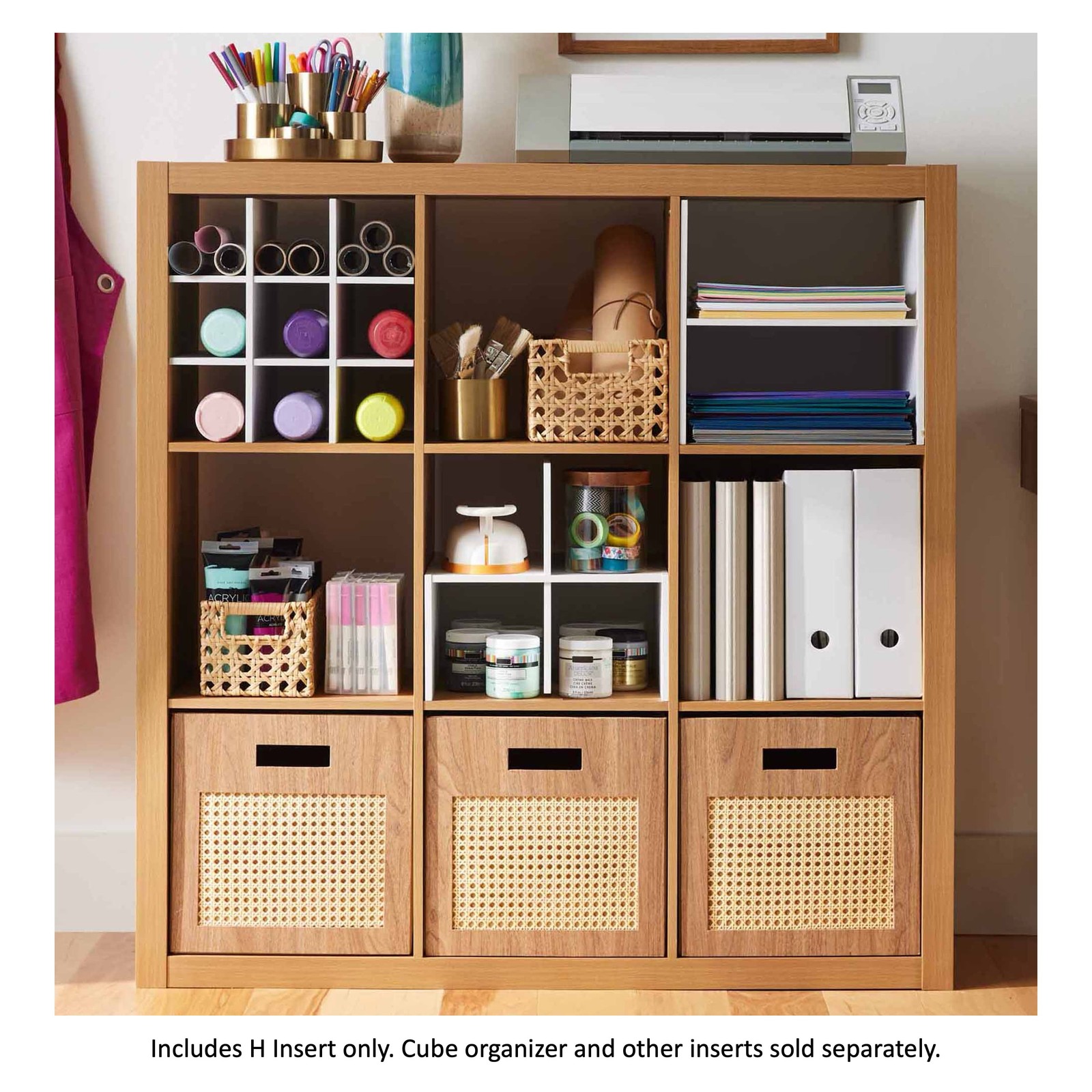 Hot,Better Homes & Gardens H Shelf Insert for Cube Organizers, White Texture