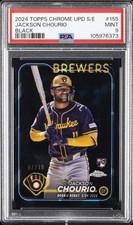 2024 TOPPS CHROME SAPPHIRE UPDATE SER BLACK #155 JACKSON CHOURIO 7/10 PSA 9