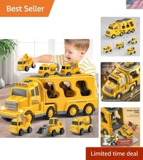 Complete 5 in 1 Construction Toy Set with Push-Pull Action - Gifts for Toddlers