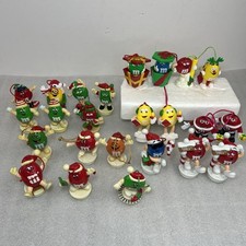 24 Vintage Mars M&M Plastic Ornament & Candy Topper Holiday Figurine Mixed Lot