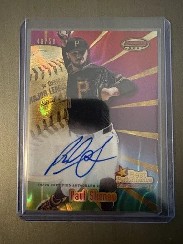 PAUL SKENES  2025 Bowmans Best Performance ON CARD GOLD AUTO/AUTOGRAPH 48/50
