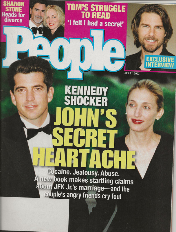 JOHN F KENNEDY JR.'S SECRET HEARTACHE PEOPLE MAG 2003 SHARON STONE, VAN DER BEEK