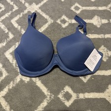 Auden Smooth Blue Lightly Lined Comfort Wire T-Shirt Bra, Size 32c