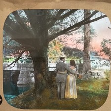Antique DeWitt C Wheeler Hand Colored Magic Lantern Slide Romantic Couple