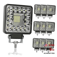 4 Inch LED Work Lights for Truck, 123W Square LED Bar Light, 12V 24V 123W 10PCS