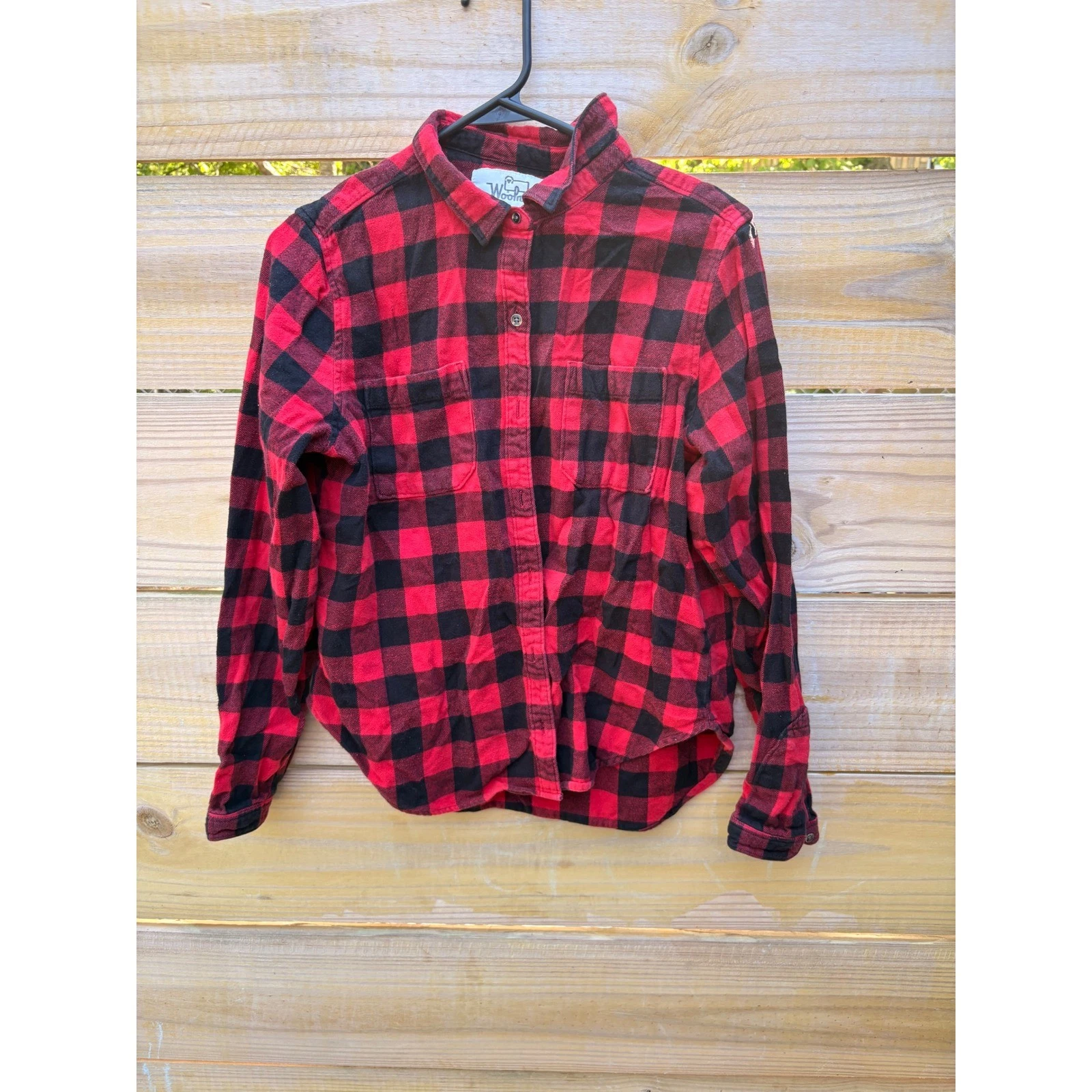 Woolrich x Abercrombie & Fitch Mens Red Bl Buffalo Plaid Cotton Flannel Shirt M