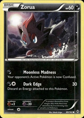 Pokemon TCG Card Zorua (89) Darkness XY - BREAKthrough BKT 89/162 2015