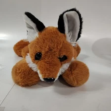 Bass Pro Shop Plush Orange Fox Black Tip Tail Laying 12"Soft Floppy Toy Pet