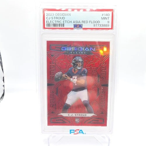 Panini 2023 Obsidian CJ Stroud #140 Asia Red Flood /90 PSA 9 Texans