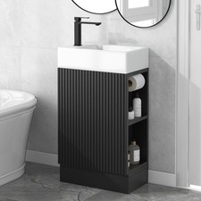 18.6" Bathroom Vanity with Sink, Bathroom Vanity Cabinet with Two-tier Shelf,