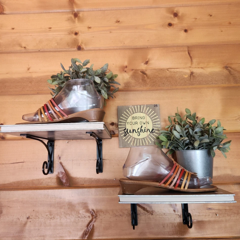 Sandalias Nickels Cuero Suave Tostado Tacón Tirantes Multi Boho Zapatos Deslizables Talla 7.5 Foto 4 de 4