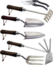 Garden Tool Set, 6PCS Heavy Duty Stainless Steel Gardening Hand Tools with Ropes