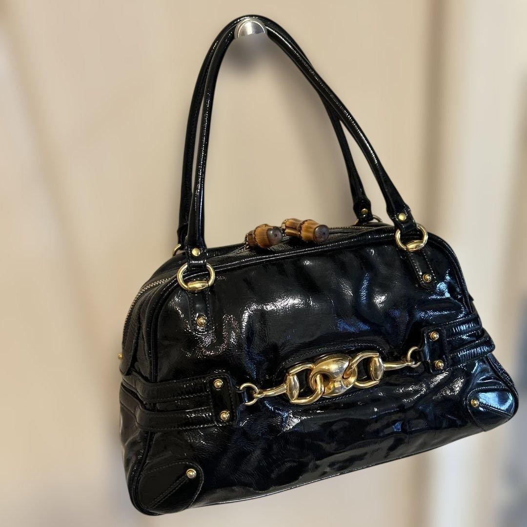 Minimal Horsebit Bamboo Leather Handbag Shoulder Bag Crossbody Bag Women - GUCCI thumbnail 3