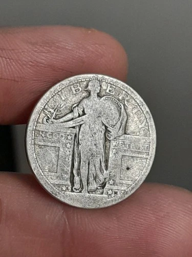1917- D Standing Liberty Quarter Type 1 - Date Worn Off