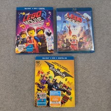 The LEGO Movie 1 & 2 and The LEGO Batman Movie Blu-ray DVD Bundle Lot 3 Films