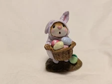 Wee Forest Folk Mini Mice M-82 Easter Blue Bunny-Mouse 1982 Annette Petersen 
