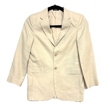 Boys Linen Jacket Blazer Size 12 Beige Khaki Europa Luxury Preppy Wedding Lined