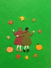 Fall Girlfriends With Leaves & Pumpkins Cardstock Die-Cuts scrapbook