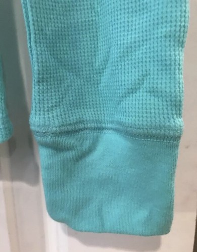 NWT Victorias Secret PINK Long Sleeve Shirt Waffle Thermal Seafoam Mint Red XS S - Foto 4 di 20