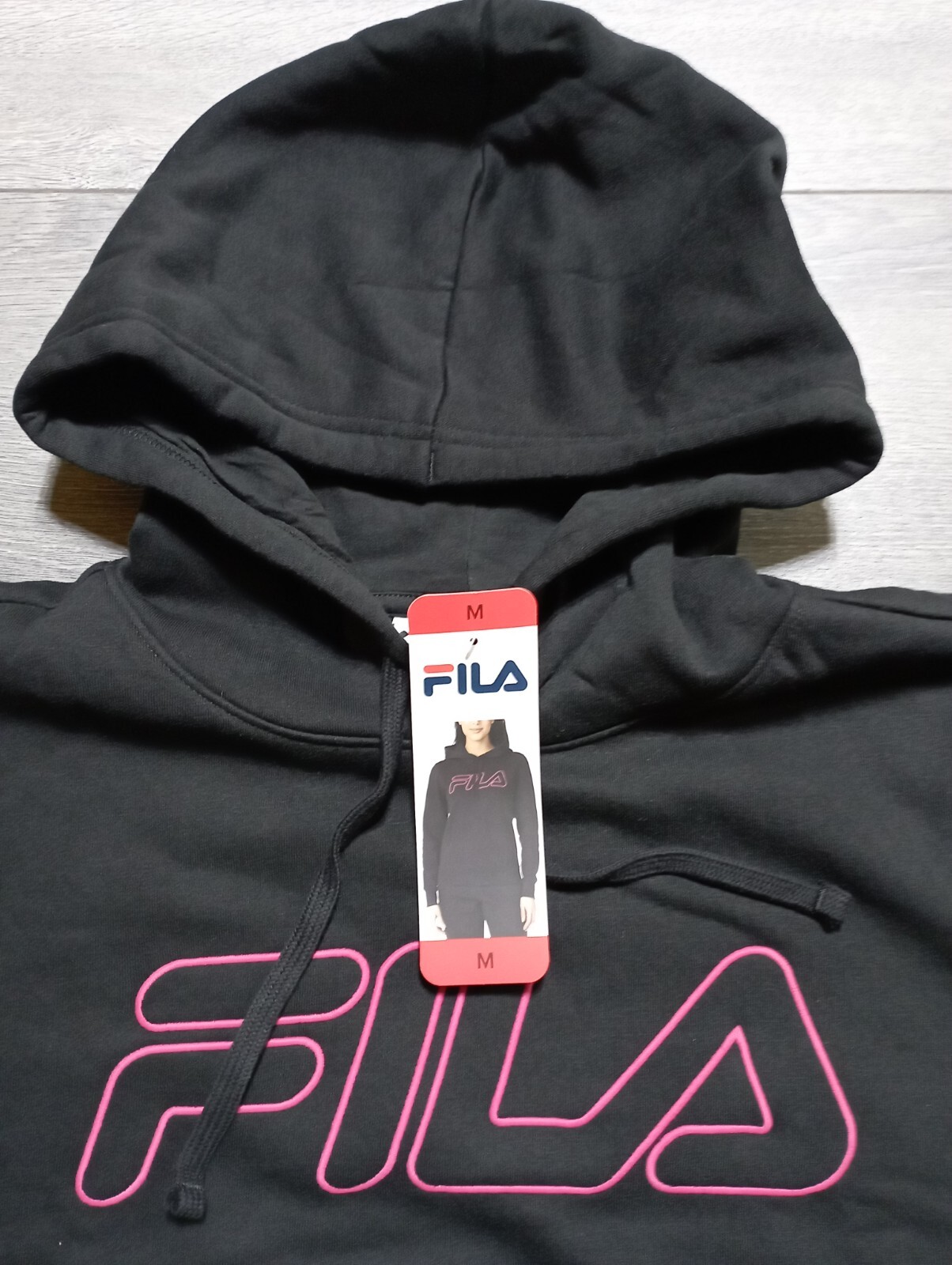 Fila Pullover Felpa con Cappuccio Adulto Donna Medium Nero Morbido