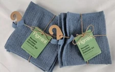 Figmint 8 Reusable Kitchen Scrubber Dish Cloths 6” x 6” Dusty Blue NEW in Packs