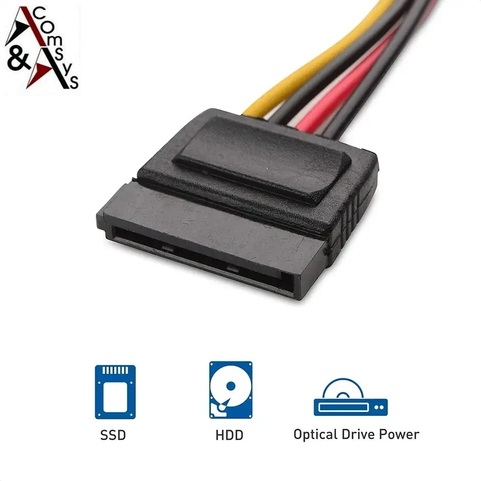 Netzteil 12V+5V 2A IDE SATA Festplatten CD DVD Brenner Molexstecker + Stromkabel - Bild 3 von 4