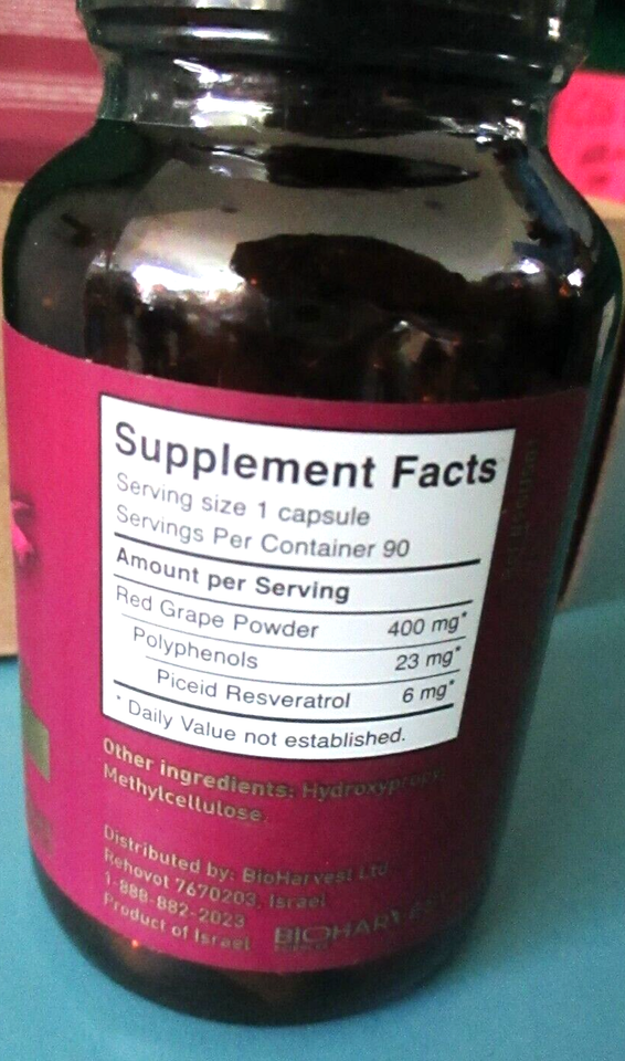 90 CAPSULES VINIA RED GRAPE POWDER Blood Flow SEALED BOTTLE EXP 2025 eBay