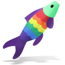 Anley 40-Inch Carp Windsock - Rainbow Koi Gold Fish Wind Streamer