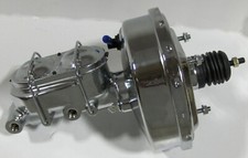 9 Chrome Universal Brake Booster With 1 Bore Bail Top Master Cylinder Gm