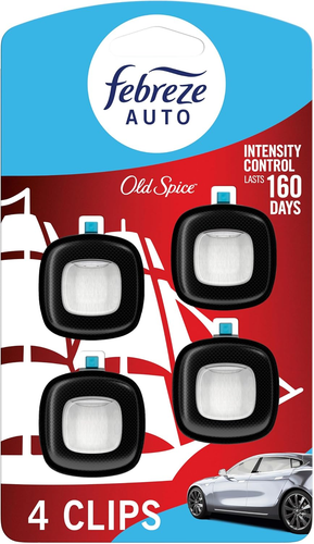 Car Air Freshener Vent Clip Old Spice Scent, .07 Oz. Car Vent Clip, Pack of 4